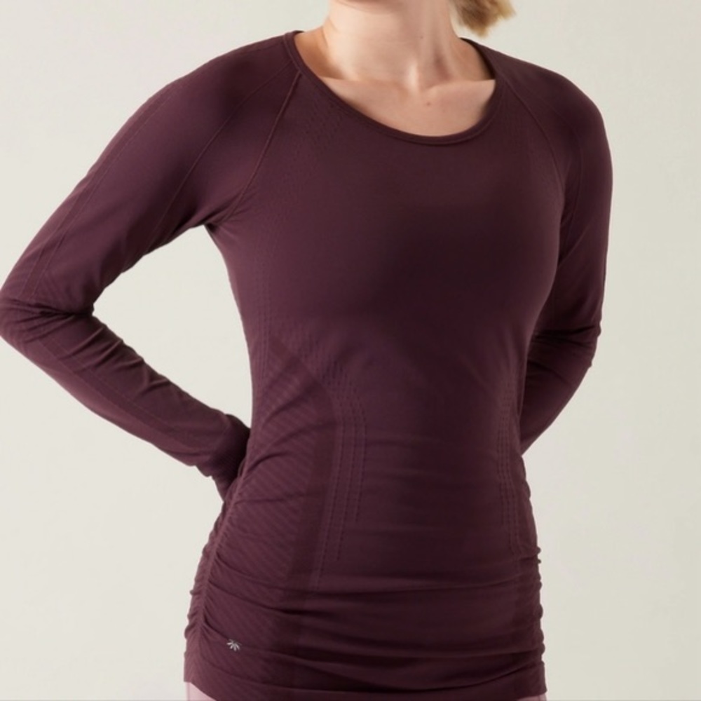 ATHLETA Speedlight Heathered Long Sleeve - Antique Burgundy